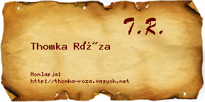 Thomka Róza névjegykártya